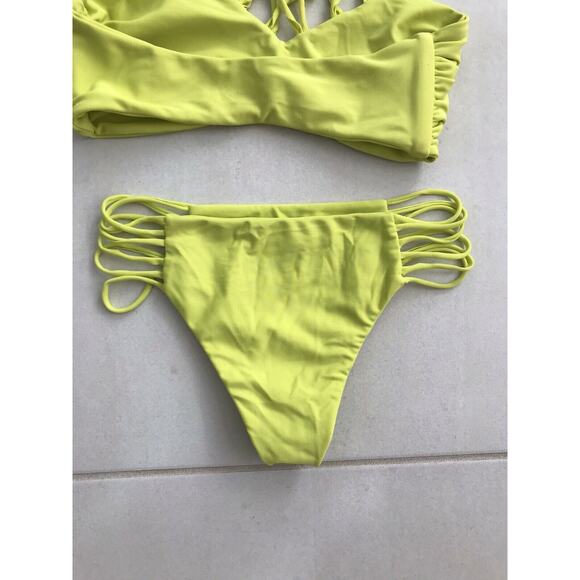 Mikoh Kahala Swimwear Criss Cross Halter Neck Tie Bikini Set Lilikoh Swim - Picture 12 of 12